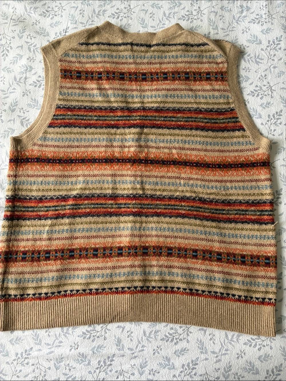 So So Soft! Old Navy Striped Knit Button Front Vest in Tan and Multicolor - Picture 7 of 7